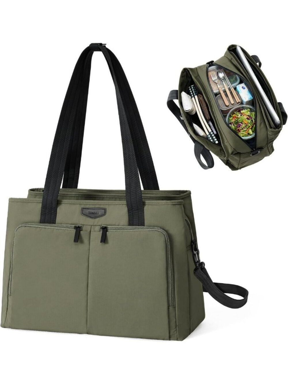 Stylish Insulated Lunch Tote Bag for Women, 3 Compartments, Large Capacity